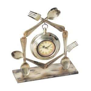   0210 Decorative Utensil Clock, Antique Brass Finish