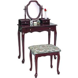  Vanities Traditional Vanity and Stool with Tapestry Fabric 