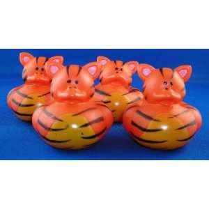  4 (Four) Tiger Rubber Duckies Party Favors Everything 