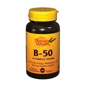 Vitamin B   50 B Complex Vitamin Tablets, By Natural Wealth   50 