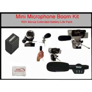  Microphone w/ Mount + Extended Life FH100 Replacement Battery Pack 