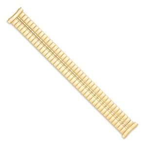   16 20mm Gld tone DeFlexo Sanded/Mirror Expansion Watch Band Jewelry