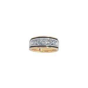   Wedding Band in 14K Two Tone Gold Mens 1 CT. T.W. mens diamond bands