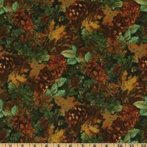  44 Wide Wildwood Wildriver Leaves Green Fabric By The 