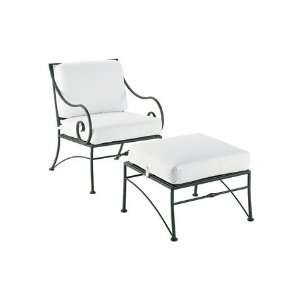  Woodard Sheffield Wrought Iron Lounge Patio Chair Hammered 